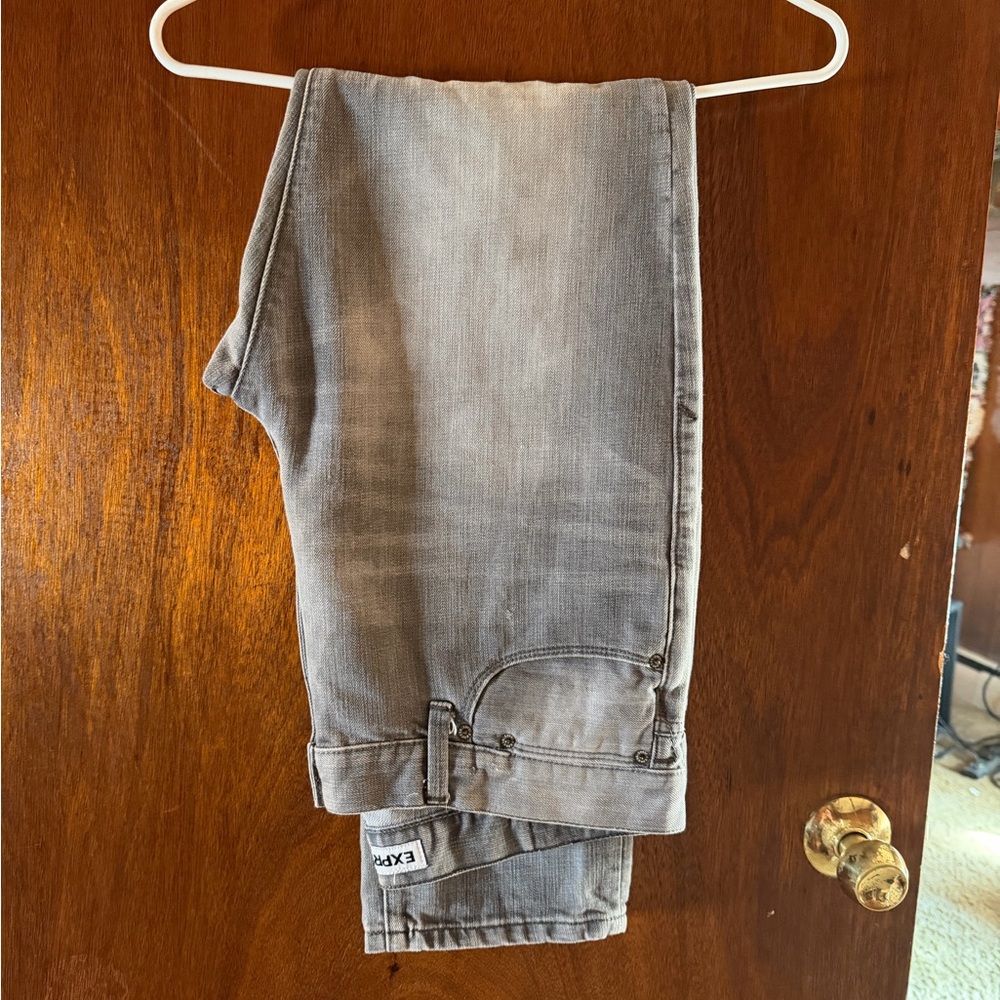 Express Light Gray Denim Jeans
